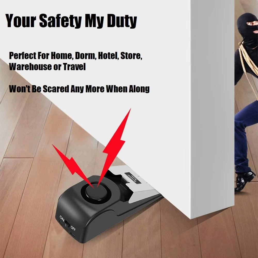 Door Stop Alarm - Bezprzewodowy alarm antywłamaniowy 120 dB, klin