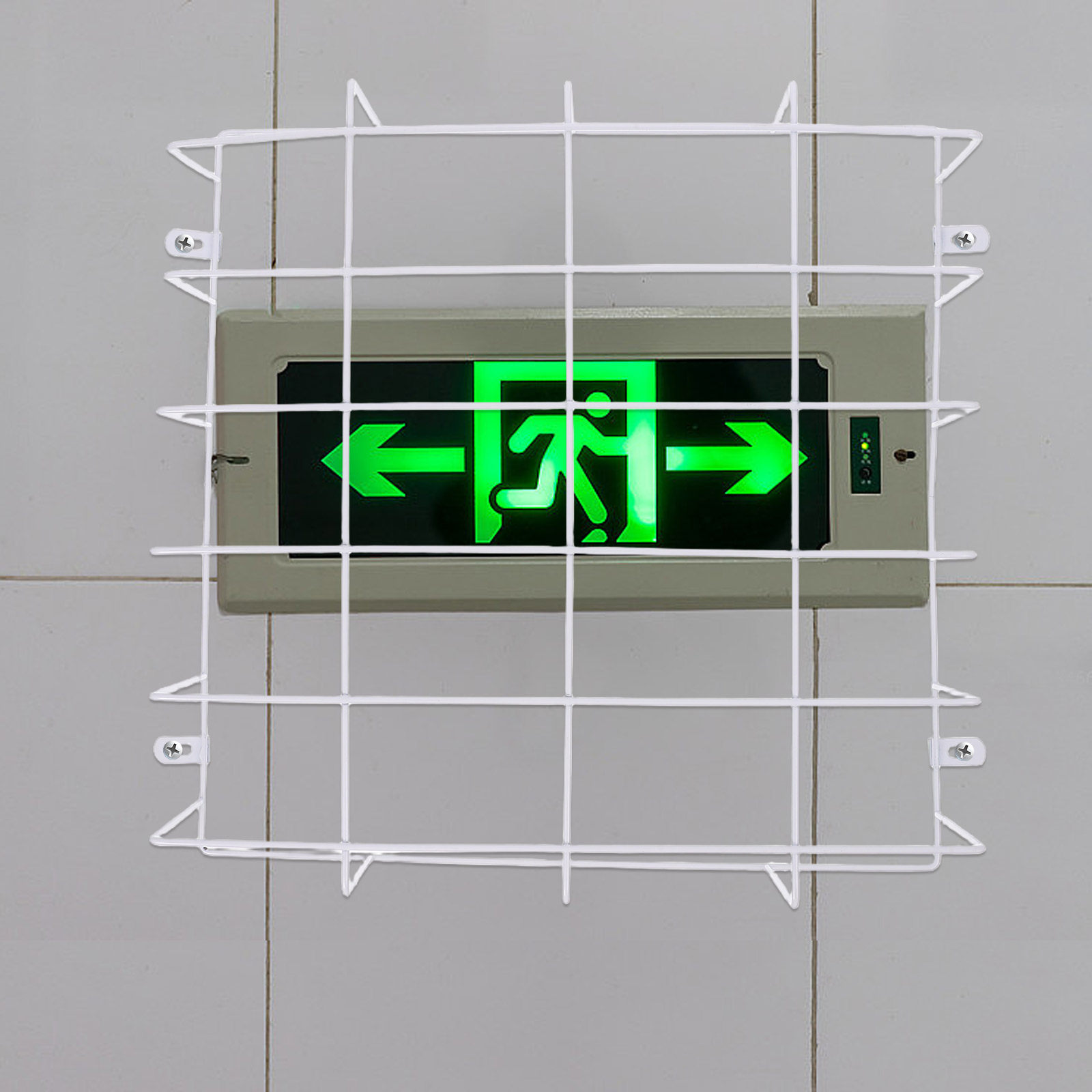 Emergency Exit Sign - Ochronna obudowa z siatki stalowej do
